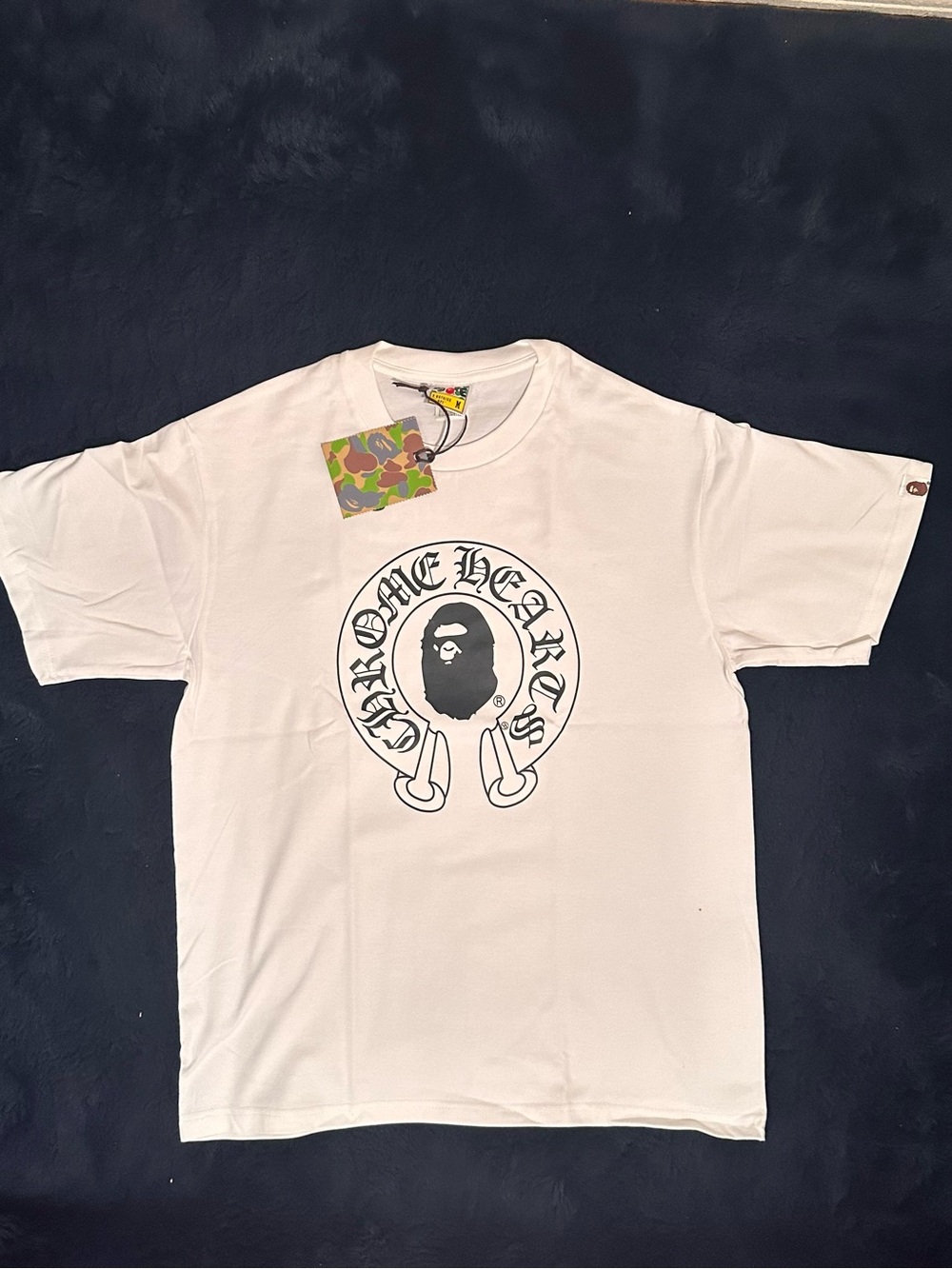Bape White Graphic Logo Short Sleeve Tee